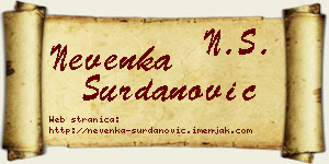 Nevenka Surdanović vizit kartica